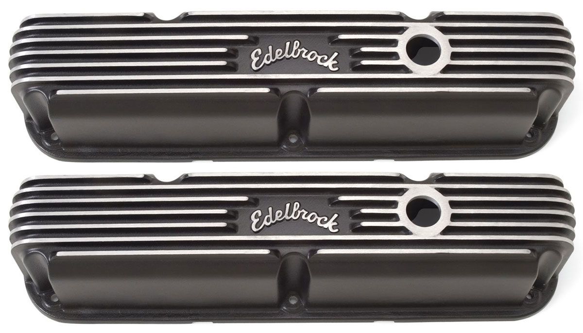 Edelbrock Classic Aluminium Series Valve Covers - Black Finish ED41763