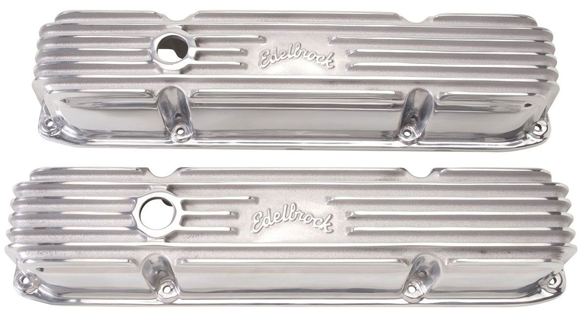 Edelbrock Classic Aluminium Series Valve Covers - Polished Finish ED4192