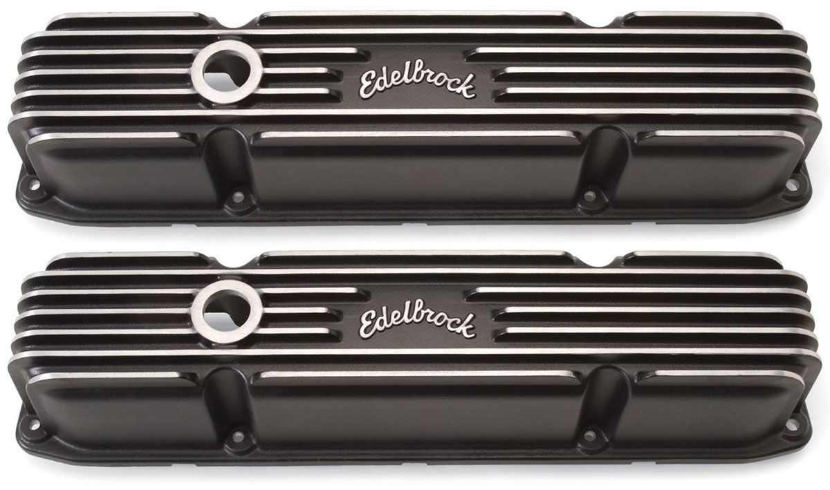 Edelbrock Classic Aluminium Series Valve Covers - Black Finish ED41923