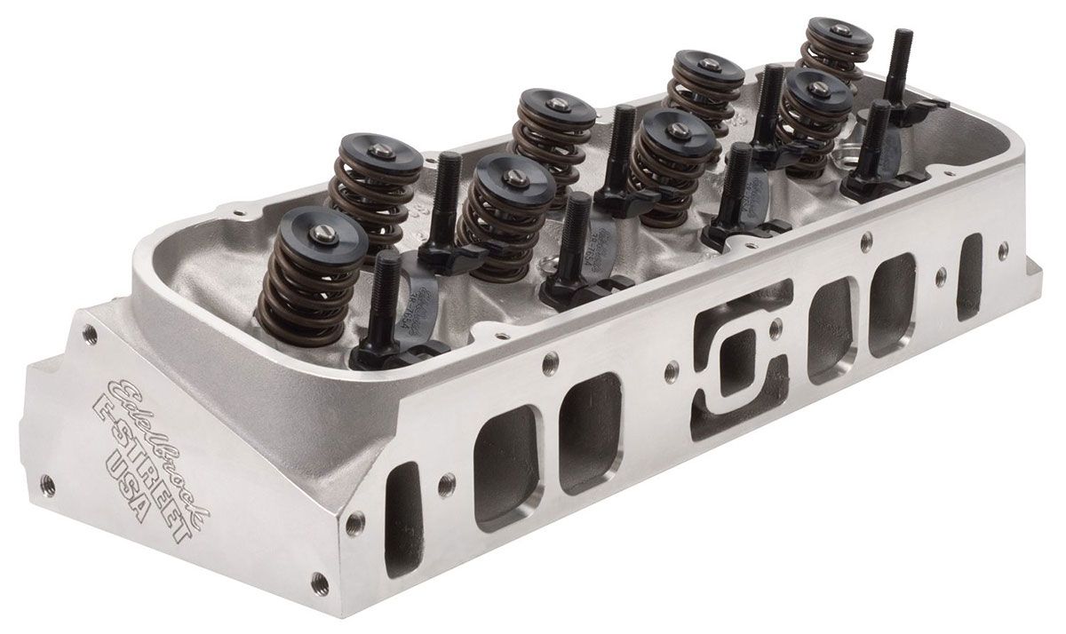 Edelbrock E-Street 290 Oval Port Cylinder Heads - Single - Complete ED50459