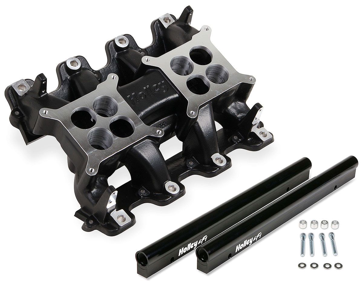 Holley LS1/LS2/LS6 Dual Plane Mid Rise Intake Manifold - Black HO300-121BK