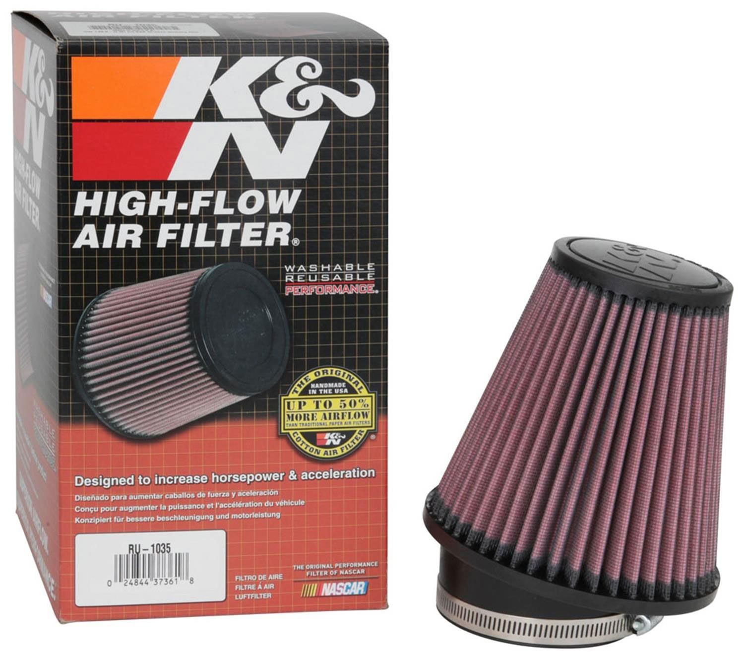 K&N K&N Universal Clamp On Filter Fits 3.5 in (89 mm) KNRU-1035