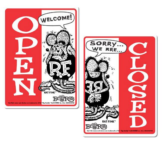 Mooneyes Open/Closed Door Sign MNRAF230