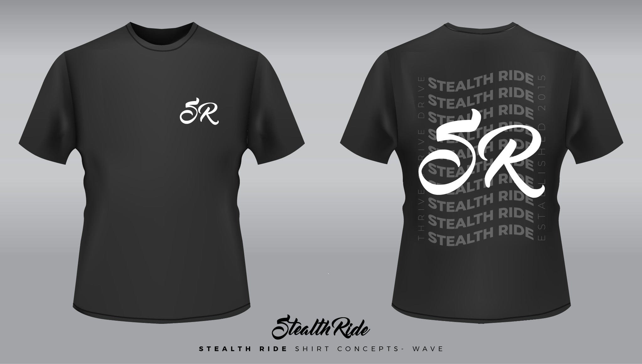 Stealth Ride - Wave Tshirt Black