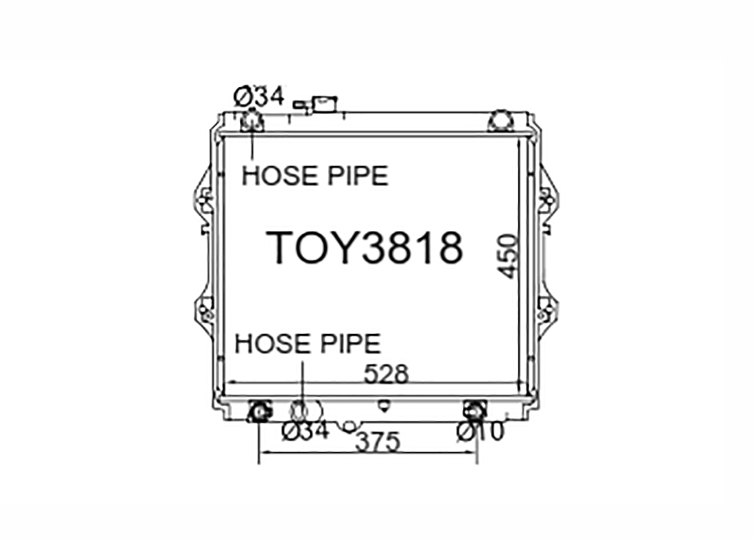 Toyota Hilux LN147 & LN152 3.0L [5L] Diesel 2000-2005 [Angled Lower Pipe]