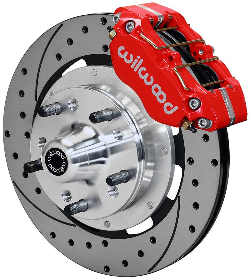 Wilwood Dynapro Dust-Boot Front Brake Kit - 4-Piston 12.19" - Red Caliper WB140-13203-DR