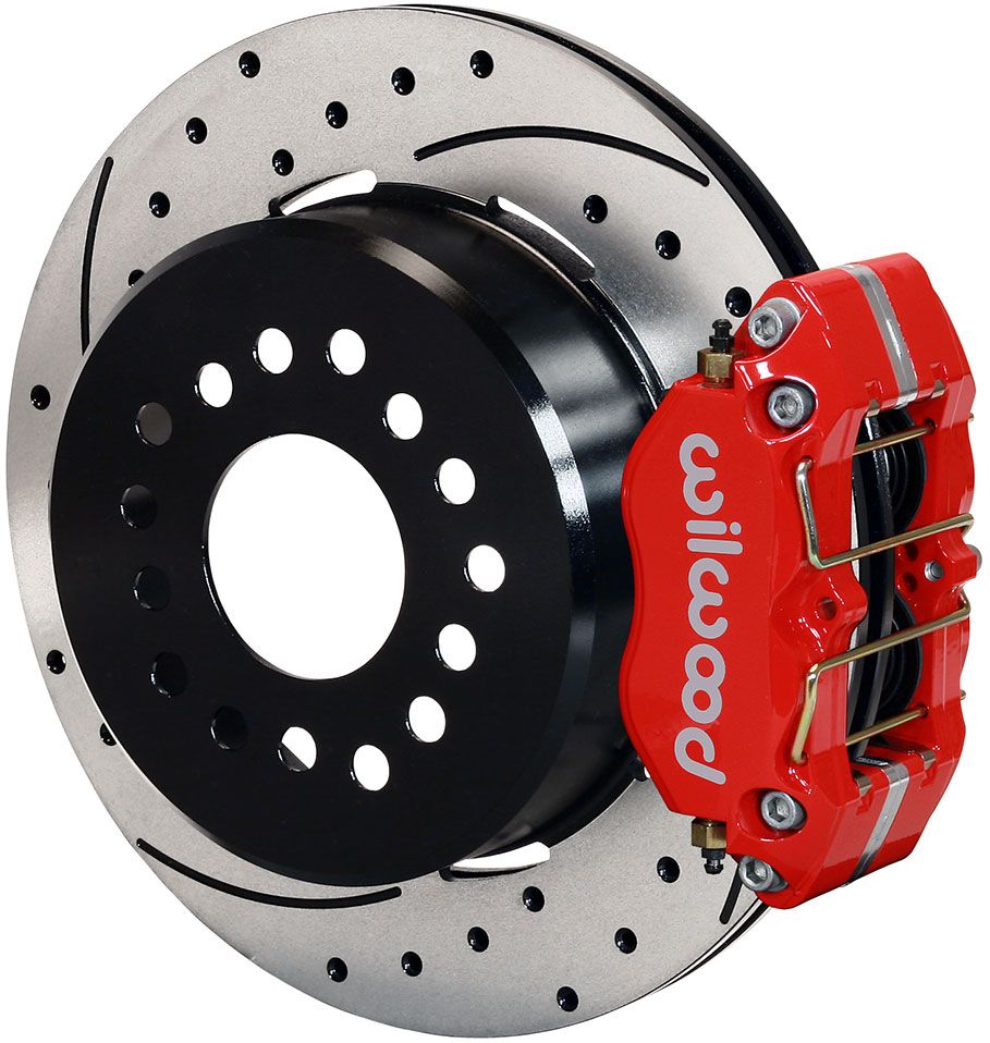 Wilwood Dynapro Dust-Boot Rear Brake Kit - 4-Piston 12.19" - Red Caliper WB140-13204-DR