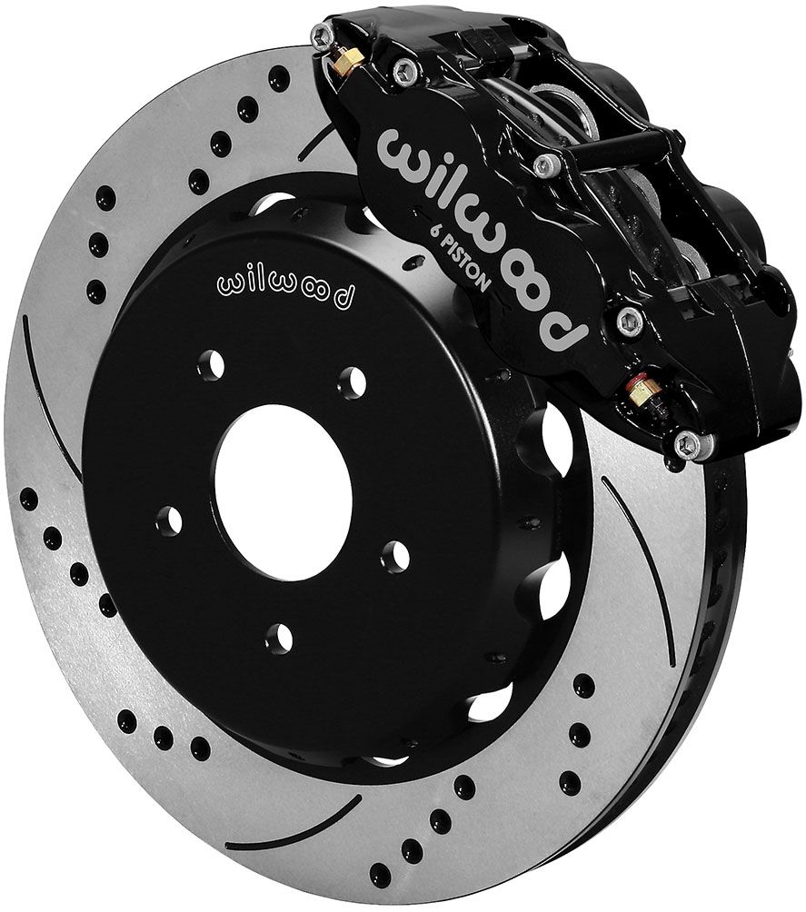 Wilwood Forged Narrow Superlite 6R Big Brake Front Brake Kit (Hat) - Black WB140-9296-D