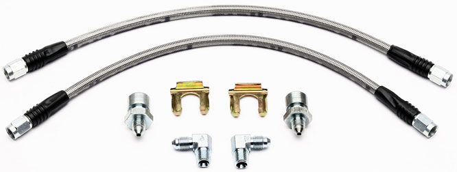 Wilwood Universal 14" Braided Flexline Kit, 3/8"-24 Chassis Fittings WB220-7056