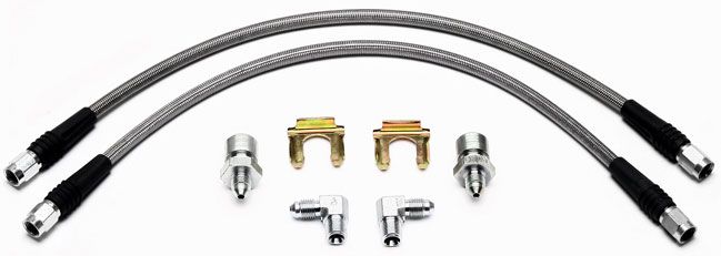 Wilwood Universal 16" Braided Flexline Kit, 3/8"-24 Chassis Fittings WB220-7699