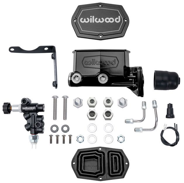 Wilwood Compact Tandem Master Cylinder & Valve Kit, Mopar 4-Bolt, 1-1/8" Bore WB261-1679