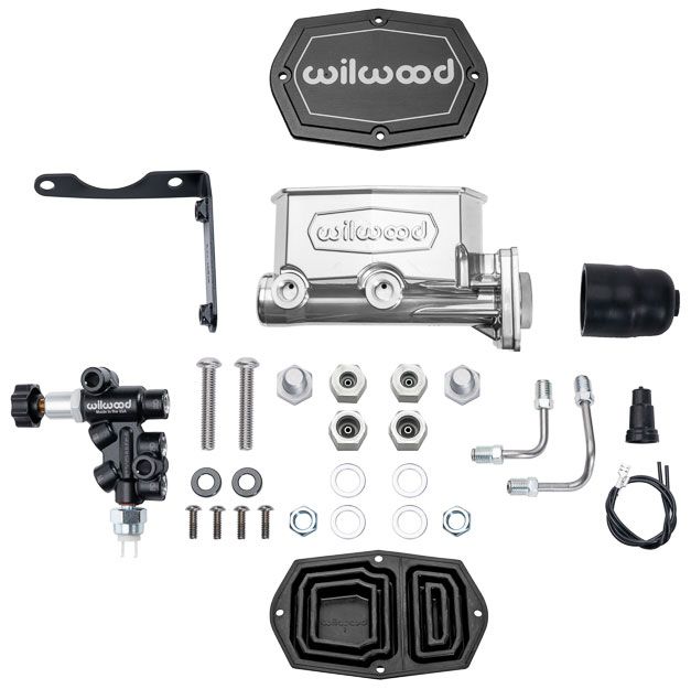 Wilwood Compact Tandem Master Cylinder & Valve Kit, Mopar 4-Bolt, 1-1/8" Bore WB261-1679