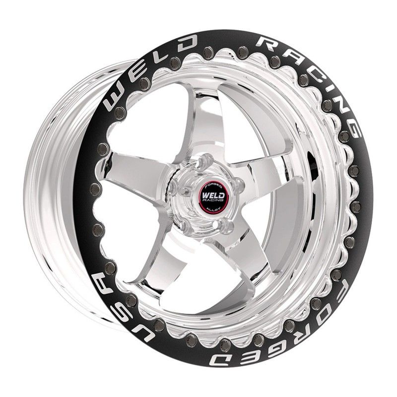 Weld RT-S S71 15 x 9.33" Wheel, Polished with Black Center and Single Beadlock for M/T