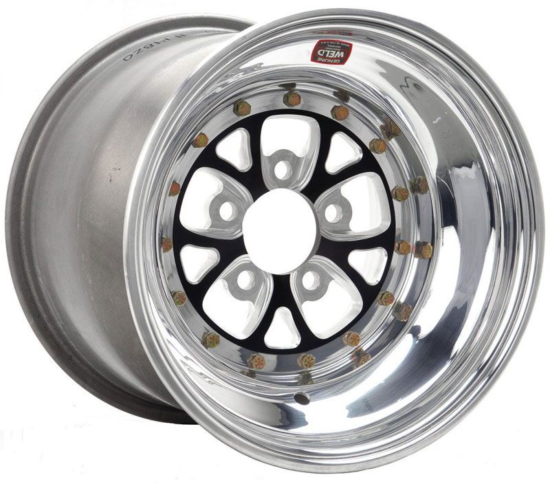 Weld V Series 15 x 12" Polished Wheel with Black Center