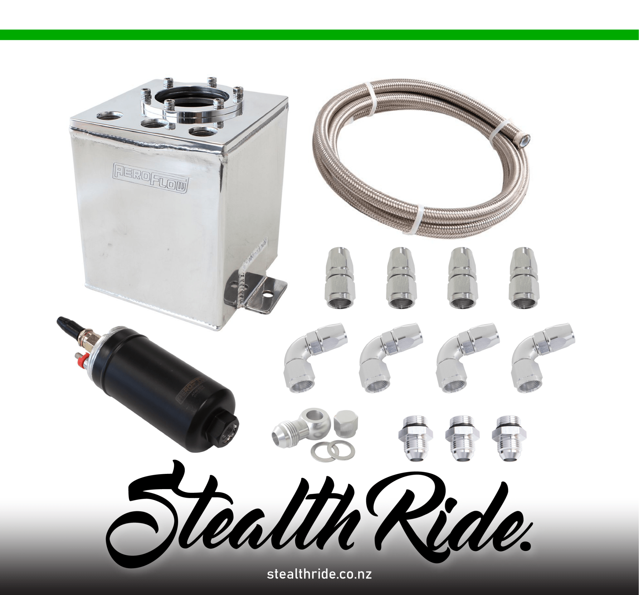 Aeroflow Fuel Systems AEROFLOW 2.3L SINGLE PUMP SURGE TANK KIT 044 675HP SR