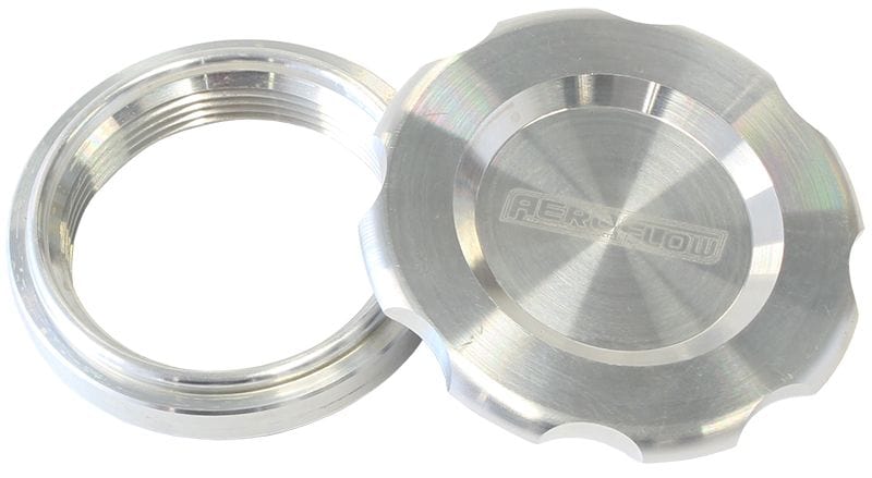 Aeroflow Performance 1-1/2" Female weld-on bung, includes Buna N & EPR O-rings. Raw Cap Aeroflow Low Profile Billet Aluminium Filler Cap & Bung AF465-24 SR