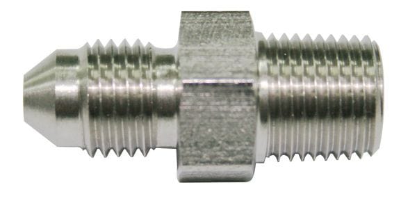 Aeroflow Performance 1/4" BSP to Male -4AN Aeroflow Stainless Steel BSP Male to AN Fitting AF384-04-04 SR