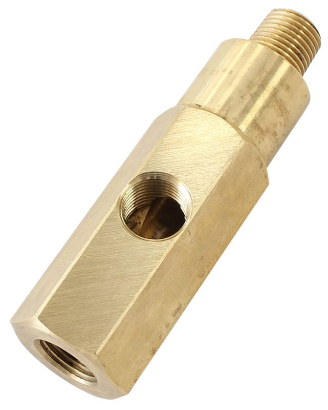 Aeroflow Performance 1/8" NPT Male/Female Thread with 1/8" NPT Female Thread on Aeroflow Oil Pressure Gauge Adapter AFGA-31 SR