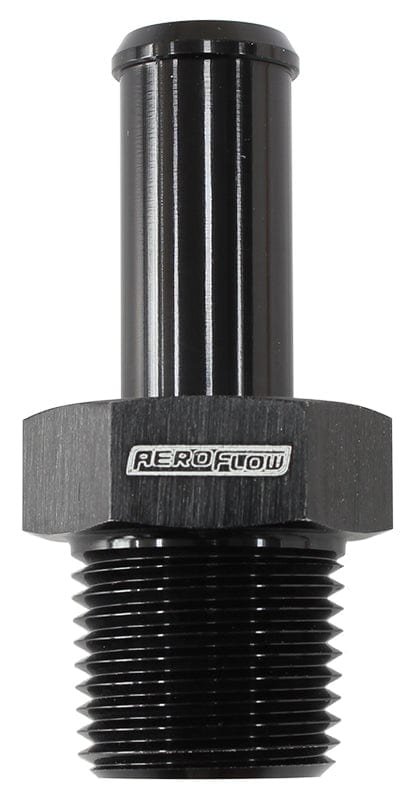 Aeroflow Performance 1/8" NPT to -4 100/450 series Hose, Black Finish Aeroflow Male NPT to Straight AN Hose Barb AF841-04ANBLK SR