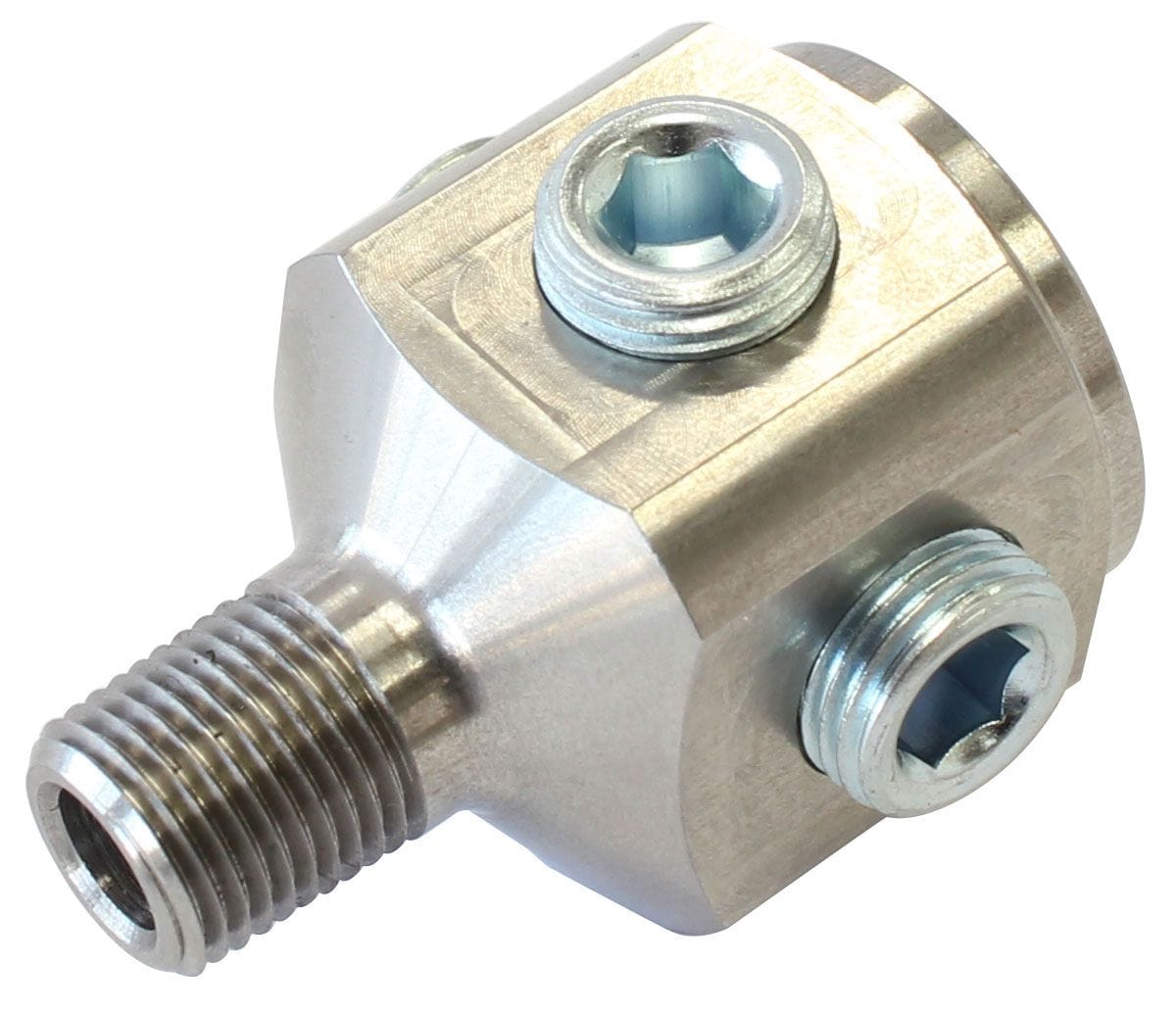 Aeroflow Performance 1 x Male 1/8" BSP with 5 x Female 1/8" NPT Aeroflow BSP To NPT Block Tee Stainless Steel Adapter AF388 SR