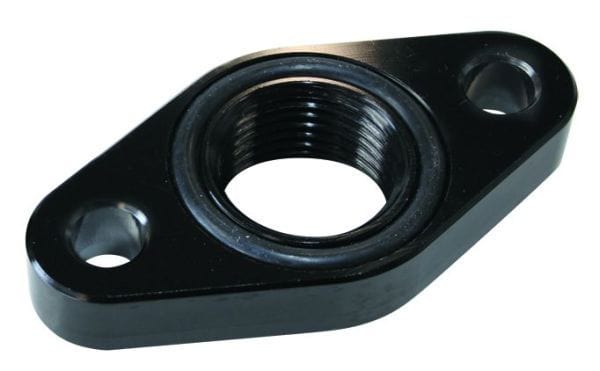 Aeroflow Performance -10AN ORB outlet, 51mm bolt centre, Black Finish Aeroflow Turbo Drain Adapter AF463-02 SR