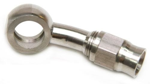 Aeroflow Performance 10mm (3/8") Banjo to -3AN PTFE Hose End Aeroflow Stainless Steel 20° Banjo Fitting AF212-03 SR