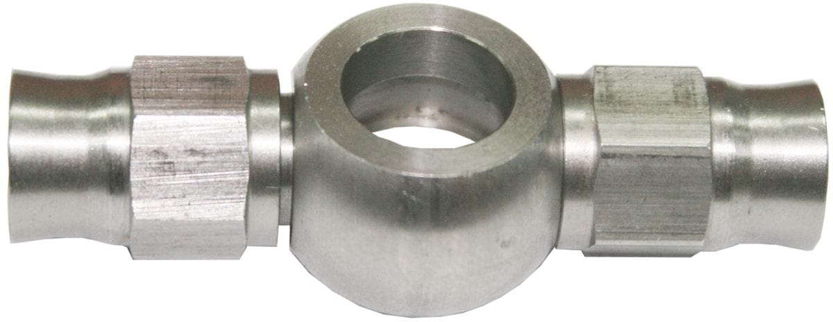 Aeroflow Performance 11.2mm (7/16") Double Ended Banjo to -3AN PTFE Hose Aeroflow Stainless Steel Banjo Fitting with Double Ends AF215-03 SR