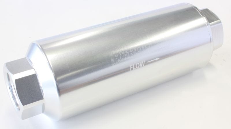 Aeroflow Performance -12AN ORB Inlet/Outlet Ports, 7" x 2.4" Aeroflow 60 Micron Pro Filter - Silver AF66-2043S SR