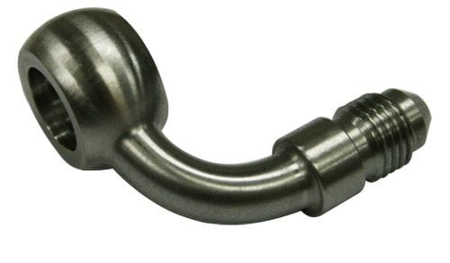 Aeroflow Performance 12mm Banjo to -4AN Male Aeroflow Stainless Steel 90° Banjo to AN Fitting AF309-04 SR