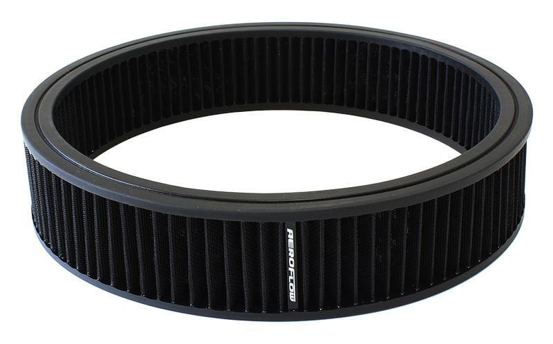 Aeroflow Performance 14" x 2-1/4", washable cotton filter element. Aeroflow Replacement Round Air Filter Element AF2041-3740 SR