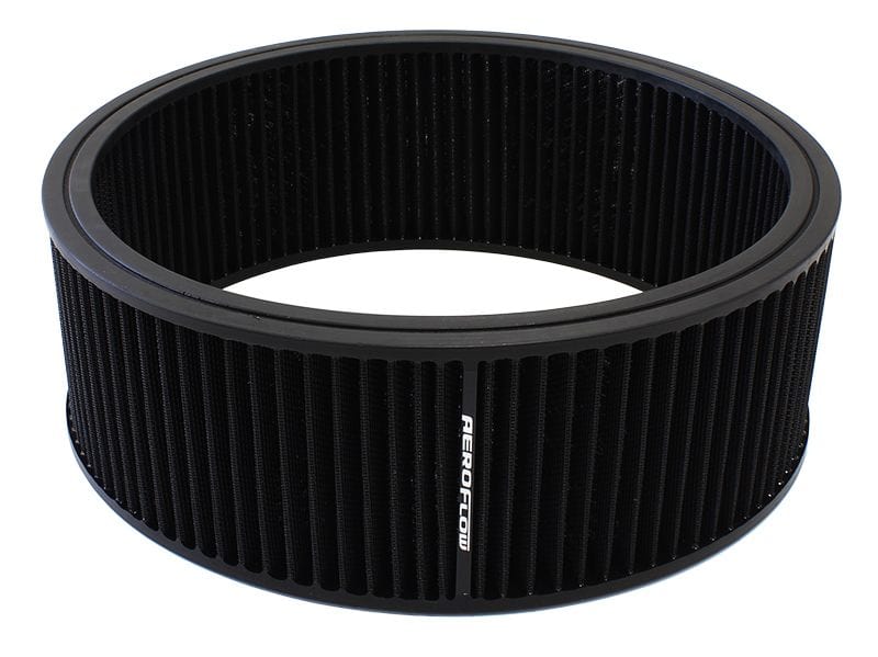 Aeroflow Performance 14" x 5", washable cotton filter element. Aeroflow Replacement Round Air Filter Element AF2041-3760 SR