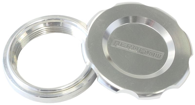 Aeroflow Performance 2-1/2" Female weld-on bung, includes Buna N & EPR O-rings. Silver Cap Aeroflow Low Profile Billet Aluminium Filler Cap & Bung AF465-40S SR