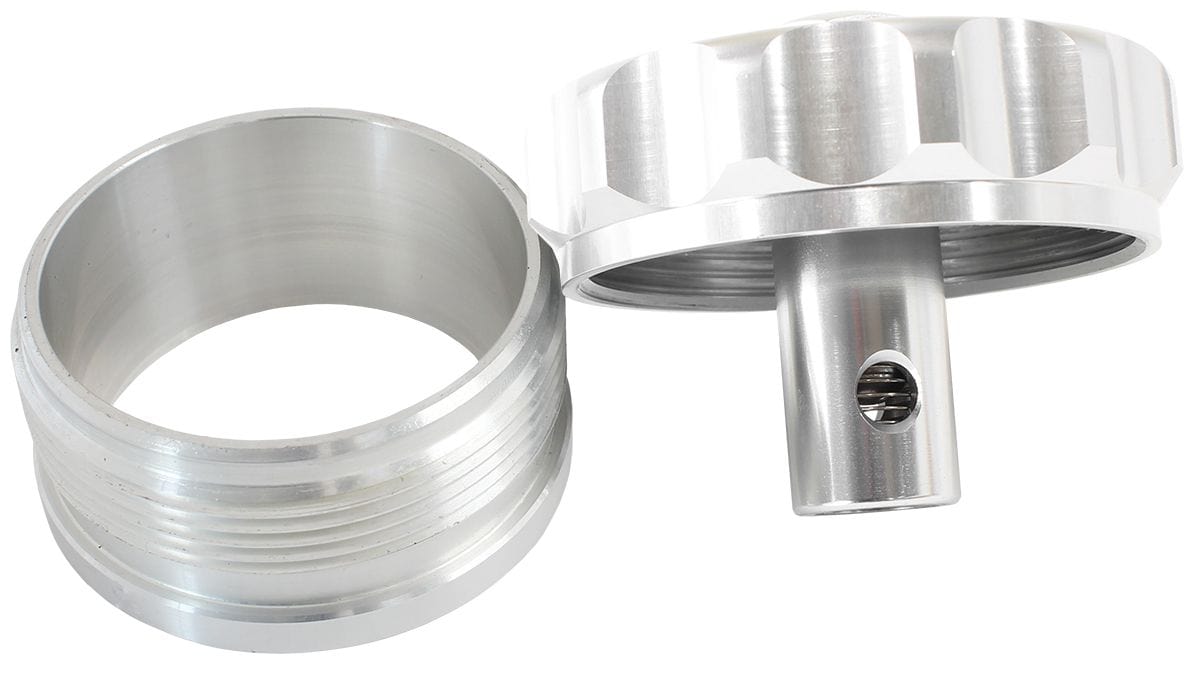 Aeroflow Performance 2" I.D Weld-On With Rollover Valve Cap Aeroflow Billet Aluminium Weld-On Filler Neck & Cap - Silver AF460-32-RV-S SR