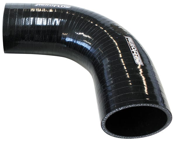 Aeroflow Performance 3-Ply, 4.5mm Wall Thickness, 150mm Leg Aeroflow Gloss Black 90° Silicone Elbow Hose 1-1/2" (38mm) I.D AF9203-150 SR