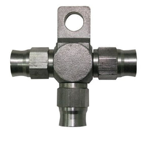 Aeroflow Stainless Steel Tee Block with Mount Tab -3AN AF328-03