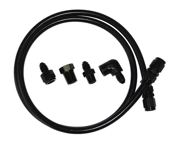 Aeroflow Performance 3ft Hose Length with Aeroflow Black Nylon Outer Stainless Steel Braided Line Gauge Kit -3AN AF30-3003BLK SR