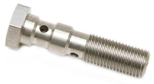 Aeroflow Performance 40mm Length Aeroflow Stainless Steel Double Banjo Bolt 3/8"-24 AF305-03L SR