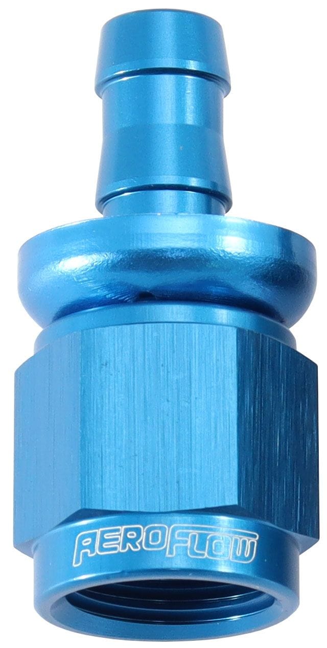 Aeroflow Performance 510 Series Full Flow Tight Radius Push Lock Straight Hose End -6AN To 5/16" (8mm) Barb Aeroflow 510 Series Full Flow Tight Radius Push Lock Straight Hose End -6AN To 5/16" (8mm SR