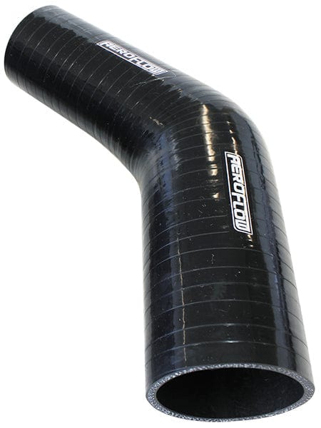 Aeroflow Performance 5mm Wall Thickness, 140mm Leg Aeroflow Gloss Black 45° Silicone Reducer / Expander Hose 2-1/2" (63mm) to 2" (51mm) I.D SR