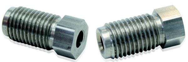 Aeroflow Performance 7/16"-20 to 3/16" Hard Line Aeroflow Stainless Steel Inverted Flare Tube Nuts (Pair) AF374 SR