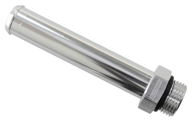 Aeroflow Performance -8 ORB to 5/8" (16mm) Barb, 100mm OAL, Silver Finish Aeroflow ORB Barb Adapters AF926-10-08S SR