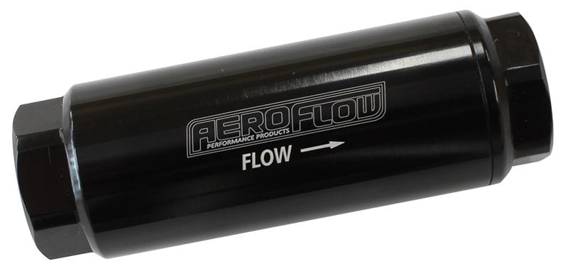 Aeroflow Performance -8AN ORB Inlet/Outlet Ports, 3-1/2" x 1-1/4" Aeroflow 40 Micron Pro Filter - Black AF66-2042BLK-40 SR