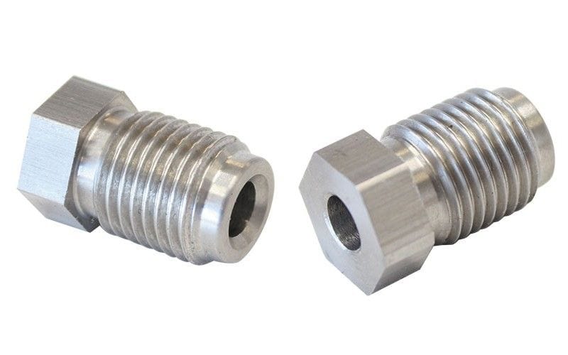 Aeroflow Performance 9/16"-18 to 3/16" Hard Line Aeroflow Stainless Steel Inverted Flare Tube Nuts (Pair) AF369 SR