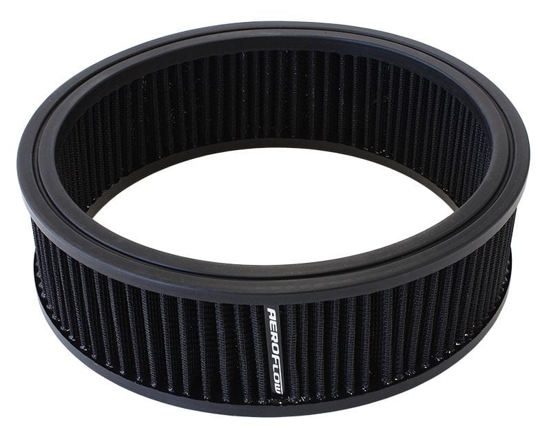 Aeroflow Performance 9" x 2-3/4", washable cotton filter element. Aeroflow Replacement Round Air Filter Element AF2041-3530 SR