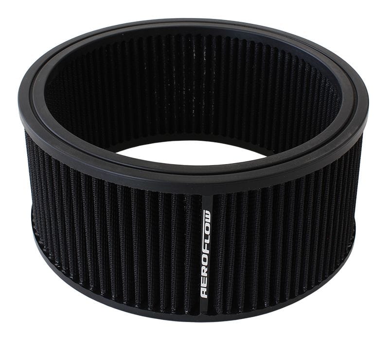 Aeroflow Performance 9" x 4", washable cotton filter element. Aeroflow Replacement Round Air Filter Element AF2041-3640 SR