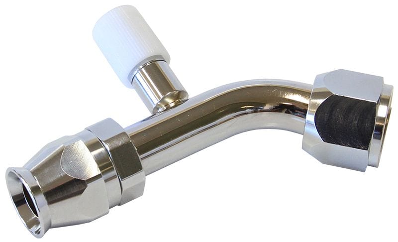 Aeroflow Performance Aeroflow 45° with Charge Port A/C Fitting #8 AFFCE-0845B SR