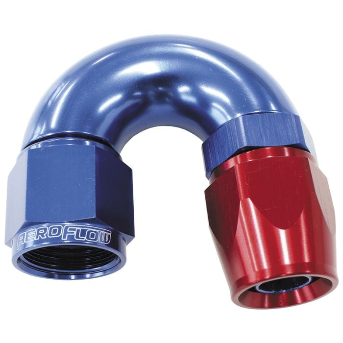 Aeroflow Performance Aeroflow 570 Series PTFE 180° Hose End AF576. Suits 200 & 250 Series Hose SR