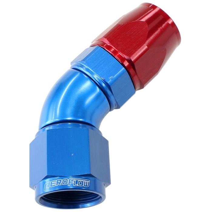 Aeroflow Performance Aeroflow 570 Series PTFE 45° Hose End. Suits 200 & 250 Series Hose AF572 SR