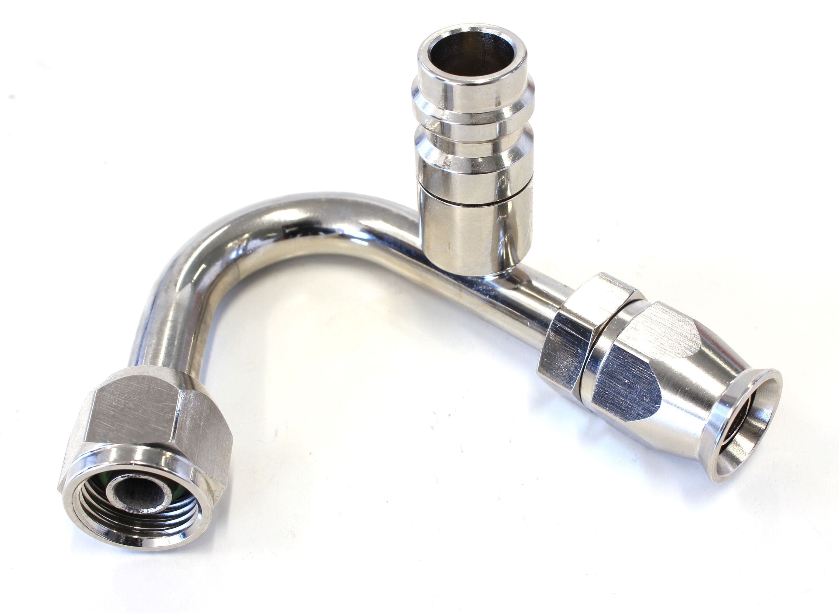 Aeroflow Performance Aeroflow A/C 135° Fitting #6 with Charge Port AFFCE-06135B SR