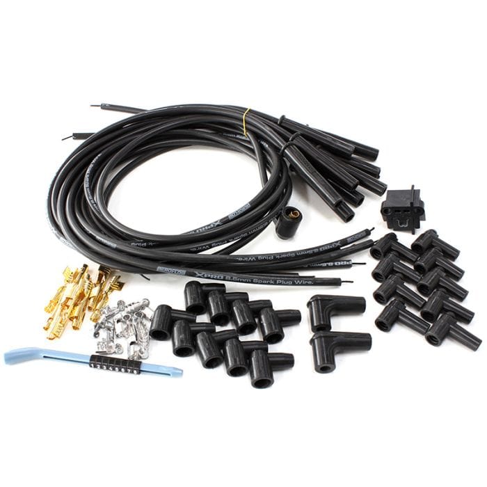 Aeroflow Performance Aeroflow AF4030-31193 Xpro Universal 8.5mm V8 Ignition Lead Set with Multi-angle Boots, Black 
Suit Standard & HEI Caps SR